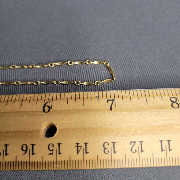 Vendome Signed Twisted Bar Link Chain Gold Tone Metal Fashion Necklace 14 in - Picture 6 of 6